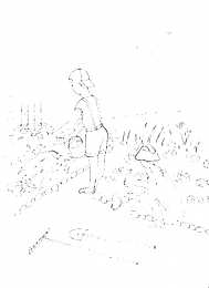 Лето Мальчик поливает огород