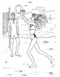 Волейбол Раскраски с игрой волейбол
