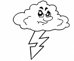 Молния Молния во время дождя раскраски для раннего развития