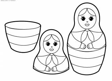 Матрешки Русское народное творчество в раскрасках. Матрешки