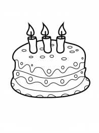 Торт раскраски с тортом на день рождения