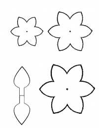 цветок контуры цветов для поделок на летнюю и весеннюю тему