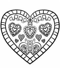 Сердечки Сердце с тремя сердцами внутри