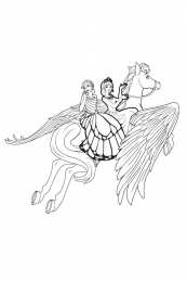 Барби Барби с подругой летит на коне с крыльями