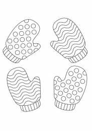 Варежки Раскраски с зимней одеждой. Варежки с узорами