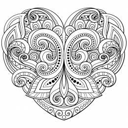 Сердечки Сложное сердце с узорами