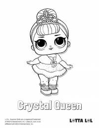 Куклы LOL 1 серия Раскраска кукла Crystal Queen. Раскраски куклы лол распечатать А4