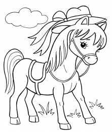 Лошадка Раскраски с лошадкой качалкой и просто маленькими лошадками 