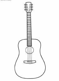 Гитара Раскраски со струнными музыкальными инструментами. Гитара