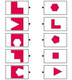 Что к чему подходит Собери фигуру из двух половинок. Задания на логику.