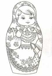 Матрешки Русское народное творчество в раскрасках. Матрешки