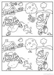 Найти отличия Рисунки с заданиями на внимательность