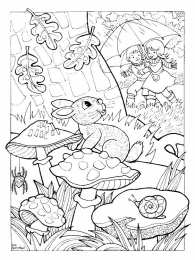 Осень Дети играют в  лесу с листьями