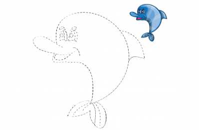 Соедини по точкам Нарисуй дельфина