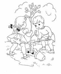 Сажаем деревья Посадка новых деревьев. Раскраски по окружающему миру