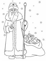 Новый год Раскраски с дедом морозом