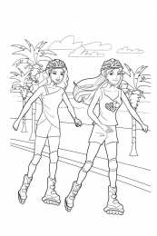 Барби Девочки на роликах среди пальм на роликах