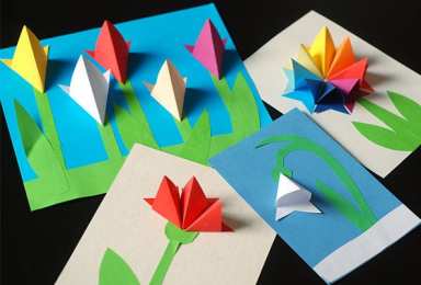 Объемные аппликации Объемная аппликация цветов из цветной бумаги