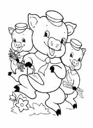 Три поросенка Раскраски с поросятами и волком. Три поросенка скачать бесплатно онлайн