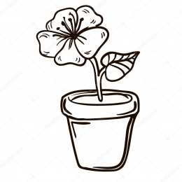 Цветы в горшке Цветы в горшке для раскрашивания