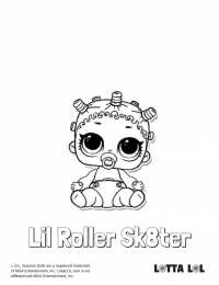 Куклы LOL 1 серия Раскраска Lil Roller Sk8ter, раскраска сестренка роллера скейтера.