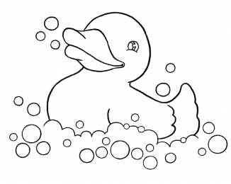Уточка Раскраска уточка для малышей