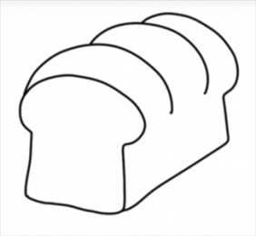 Хлеб хлеб в раскрасках и ломтики хлеба. Батон