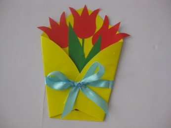 Поделки на 8 марта Поделки на 8 марта из цветной бумаги и пластелина