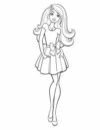 Для девочек Раскраски с модными девчонками в красивых платьях 