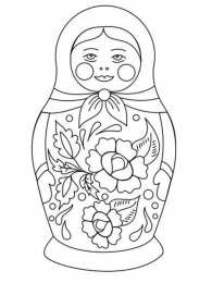 Матрешки Русское народное творчество в раскрасках. Матрешки