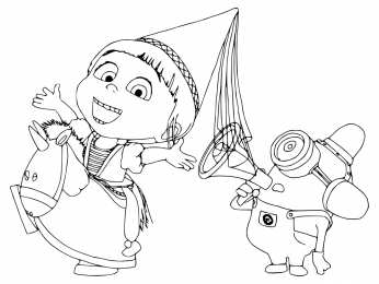 Гадкий я Раскраски из мультфильмов Гадкий я 1 2 3 с миньонами