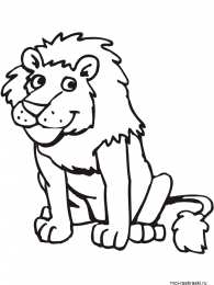 Лев Раскраски для мальчиков. Африканские животные. Лев король зверей