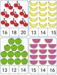 Задания с цифрами Посчитай сколько картинок и обведи правильный ответ