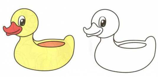 Уточка Раскраска уточка для малышей