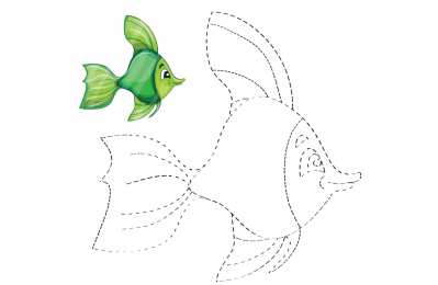 Соедини по точкам Зеленая рыба по точкам