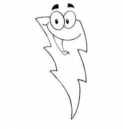 Молния Молния во время дождя раскраски для раннего развития