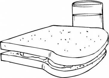 Бутерброд еда для перекуса. Быстро готовящаяся еда. Бутерброд