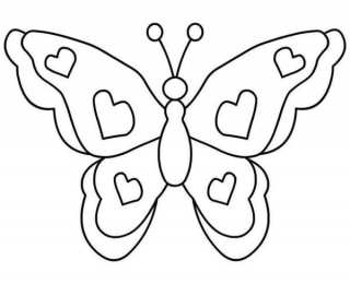 Контуры бабочки Контуры, трафареты, шаблоны бабочек для вырезания аппликаций  и поделок