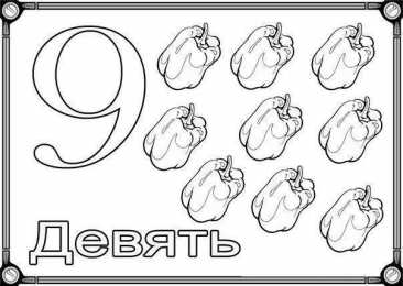 Цифры Карточки раскраски с цифрами