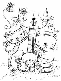 Коты для девочек Семья котов