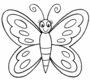 Контуры бабочки Контуры, трафареты, шаблоны бабочек для вырезания аппликаций  и поделок
