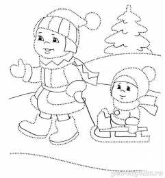 Соедини по точкам Раскраски для подготовки руки к письму. Обведи по точкам