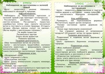 Весенние прогулки Картотека весенних прогулок с детьми в детском ваду