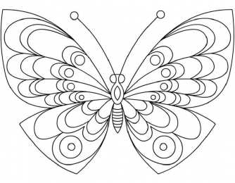 Контуры бабочки Контуры, трафареты, шаблоны бабочек для вырезания аппликаций  и поделок