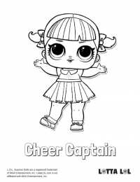 Куклы LOL 1 серия Раскраска кукла lol Cheer Captain из первой серии. раскраски куклы lol