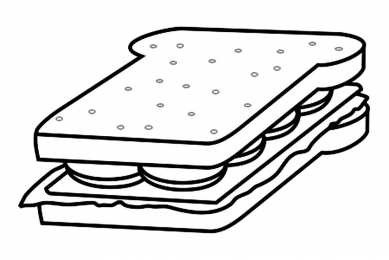 Бутерброд еда для перекуса. Быстро готовящаяся еда. Бутерброд