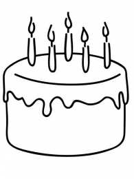 Торт раскраски с тортом на день рождения