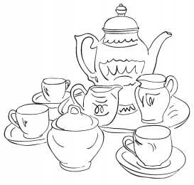 Для девочек Раскраски с изображениями посуды для девочек