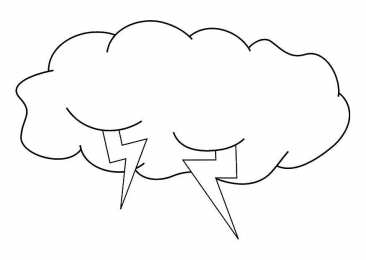 Молния Молния во время дождя раскраски для раннего развития