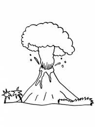 Извержение вулкана Раскраски для изучения окружающего мира. Раскрась извержение вулкана